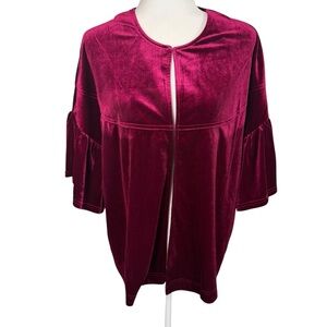 See and Be Seen Burgundy Cardigan 3/4 sleeve Holidays